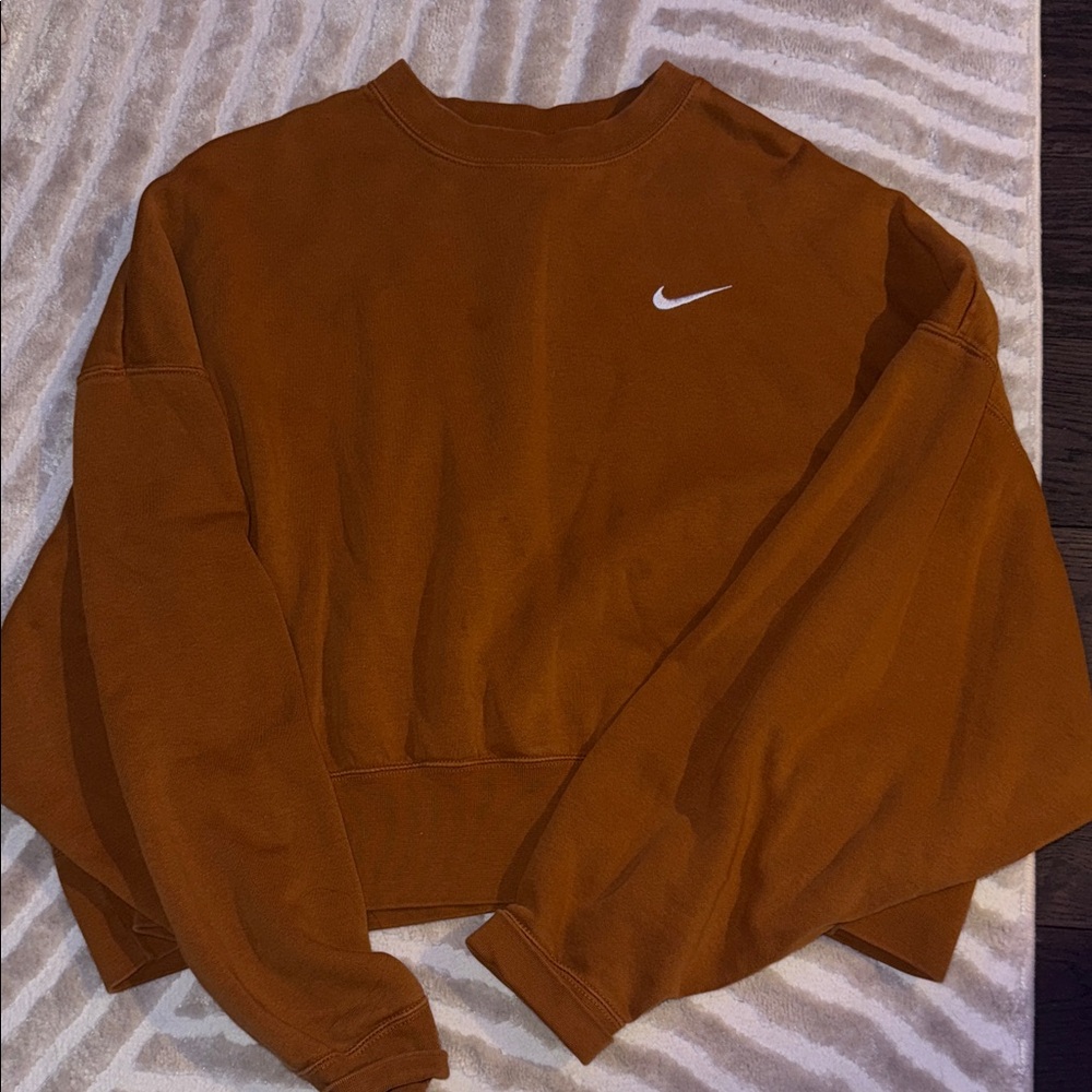 Nike Rust Burnt Orange Crewneck with White Logo